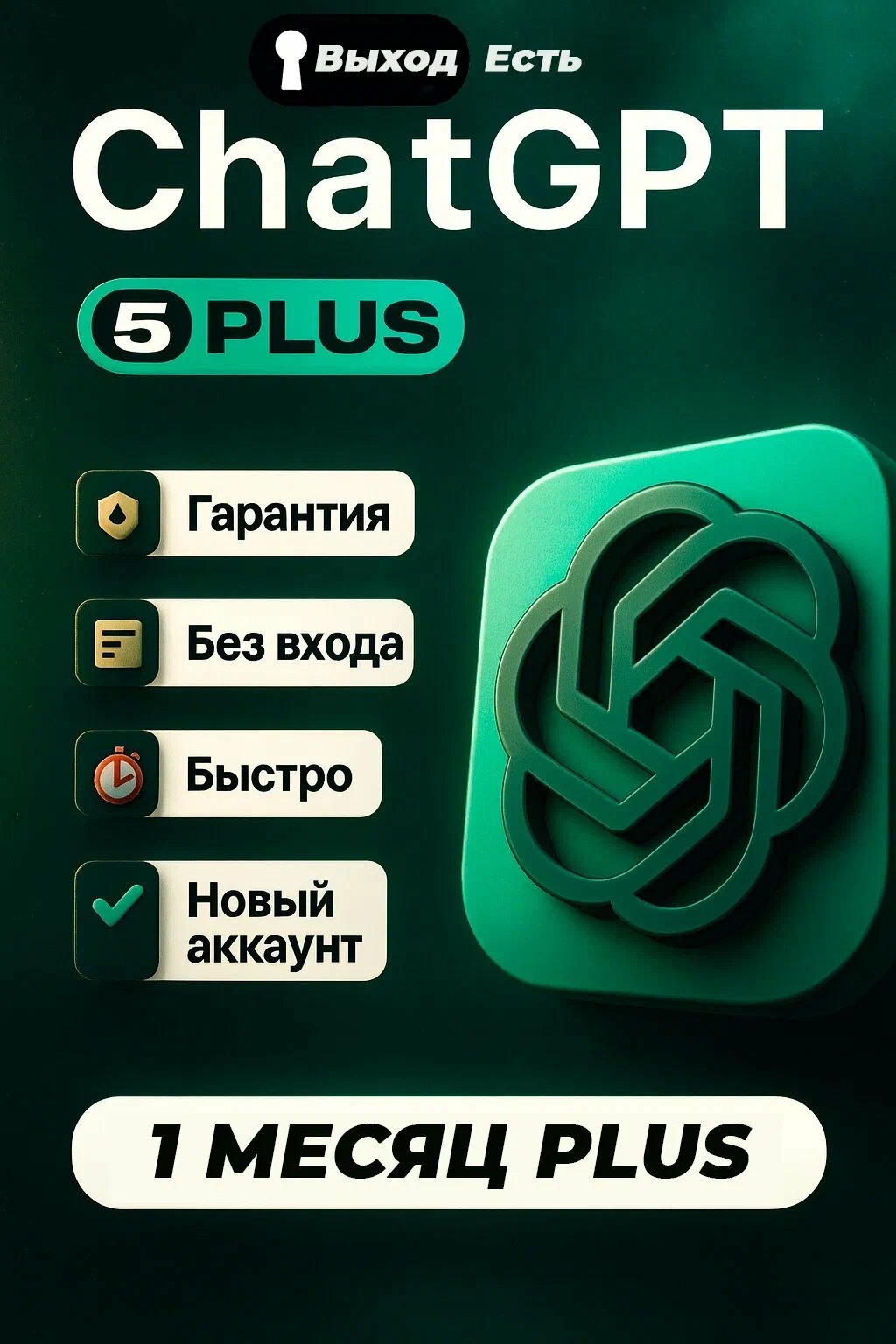 Chat GPT 5 Plus, индивидуальная подписка, 1 месяц