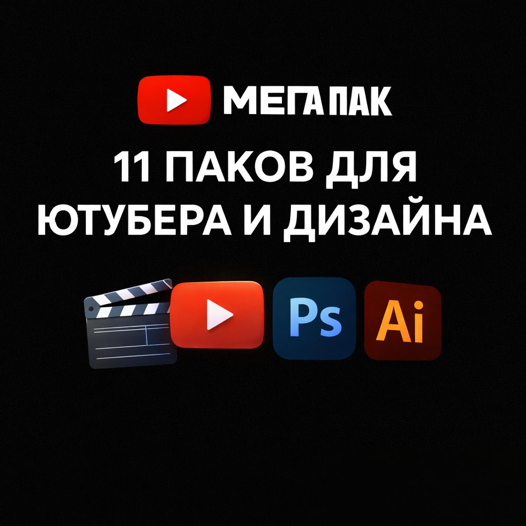 🔥 МЕГА ПАК ДЛЯ ЮТУБЕРОВ И ДИЗАЙНЕРОВ | 11 ПАКОВ ДЛЯ МОНТАЖА, ФОТОШОПА И КОНТЕНТА